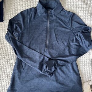 Women’s Blue Half-Zip athletic pull over NWOT